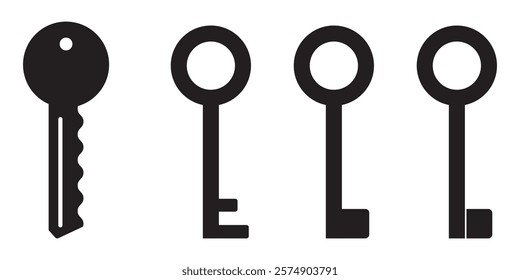key icons. key lock icon , access account login password icons - house key icon .vector illustration on white background eps 10.