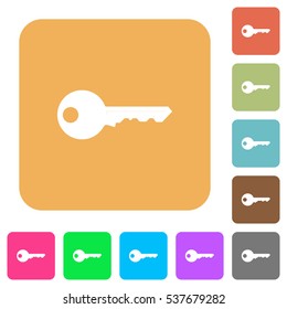 Key icons on rounded square vivid color backgrounds.