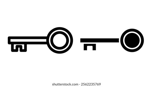 Key Icons pack in outlined and flat versions