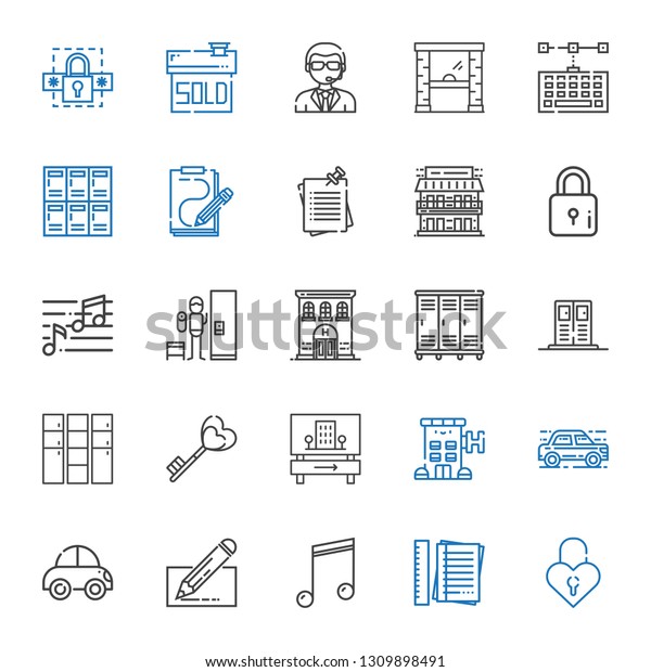 key\
icons set. Collection of key with padlock, notes, musical note,\
edit, car, hotel, locker, lockers, note, lock, motel, sketch,\
keyboard, access. Editable and scalable key\
icons.