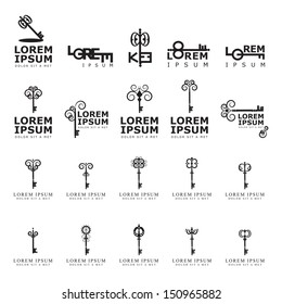 Key Icons Set - Isolated On White Background - Vector Illustration, Graphic Design Editable For Your Design. Key Logo