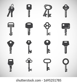 Key icons set on background for graphic and web design. Creative illustration concept symbol for web or mobile app.