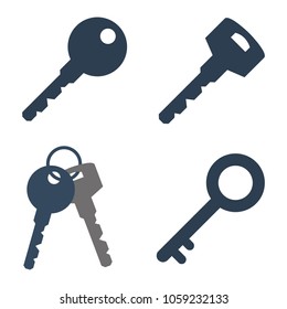 Key icons set on white background. Vector illustration