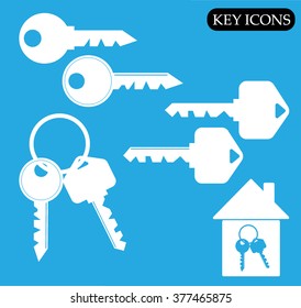 Key icons set on white background vector illustration 