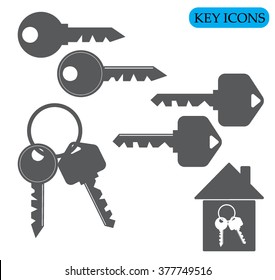 Key icons set on white background vector illustration 