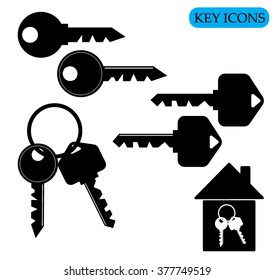 Key icons set on white background vector illustration 