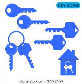 Key icons set on white background vector illustration 