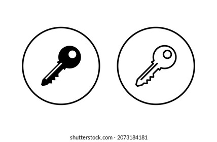 Key icons set. Key sign and symbol.