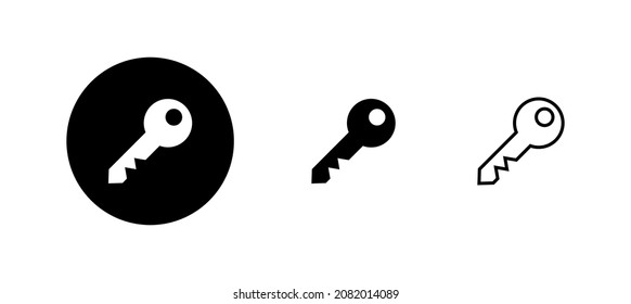 Key icons set. Key sign and symbol.