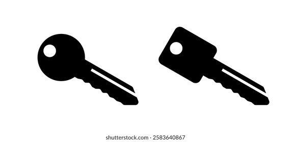 Key icons. Silhouette style. Vector icons.