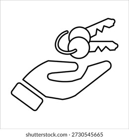 Iconos clave. Ilustración vectorial de línea simple