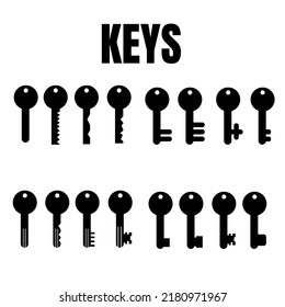Key icons, Simple key icons set vector