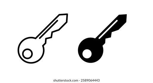 Key icons thin line illustrations designs