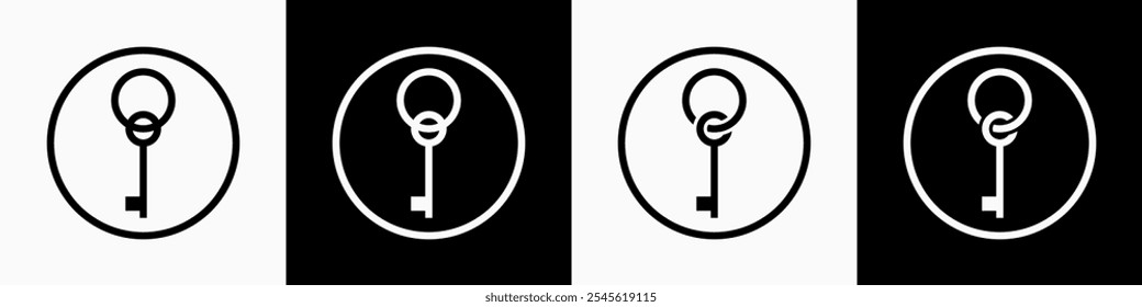 Key Icons: vector illustration of key icons with black and white background