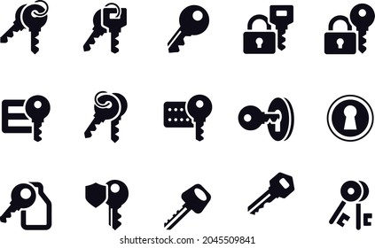 Key icons vector set  design 