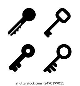 KEY ICONS,solid black and line icons vector symbols used for web,design,banner,poster etc.