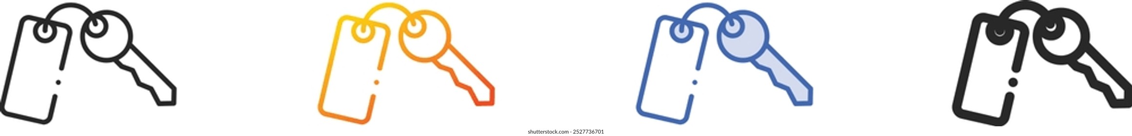 key icon.Thin Linear, Gradient, Blue Stroke and bold Style Design Isolated On White Background