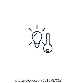 Key idea icon. Monochrome simple sign from idea collection. Key idea icon for logo, templates, web design and infographics.