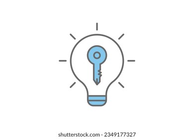 Key Idea icon. Icon related to Search Engine Optimization. suitable for web site design, app, user interfaces. flat line icon style. Simple vector design editable