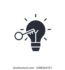 Schlüsselideensymbol. vector.Editable stroke.linear style sign for use web design,logo.Symbol illustration.