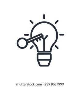 icono de idea de clave. vector.Curso editable.Signo de estilo lineal para uso de diseño web,logotipo.Ilustración de símbolo.