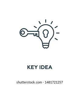 Key Idea vector icon illustration. Creative sign from advertising icons collection. Filled flat Key Idea icon for computer and mobile. Symbol, logo vector graphics.