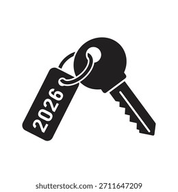 A key illustration featuring a tag labeled 2026, symbolizing new doors opening, new opportunities, and the start of a meaningful and hopeful new year journey.