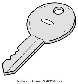 key illustration hand drawn isolated vector