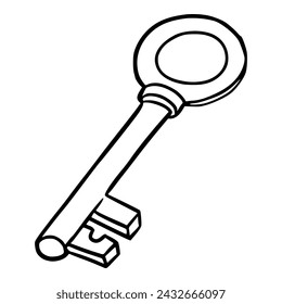 key illustration hand drawn outline sketch vector
