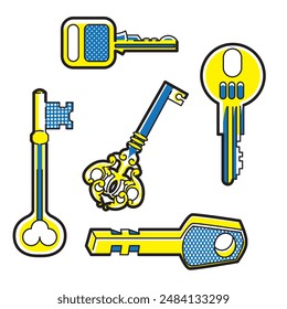 key illustration, old, antique, house key, vintage key
