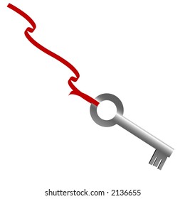 key illustration on ribbon