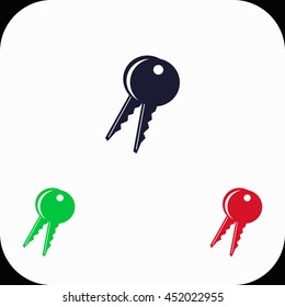 Key Illustration set. Blue, green, red icon.