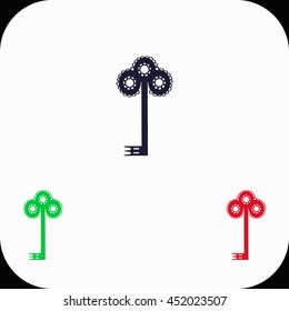 Key Illustration set. Blue, green, red icon.