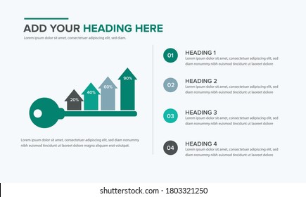 Key Info graphic presentation templates. Use for business annual report, flyer, corporate marketing, leaflet, advertising, brochure, modern style. Vector Illustration.