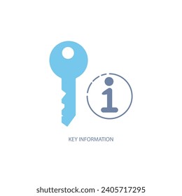 icono de línea de concepto de información clave. Ilustración de elemento simple. diseño de símbolos de esquema de concepto de información clave.