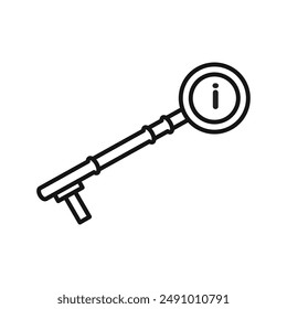 key information icon Black line art vector logo