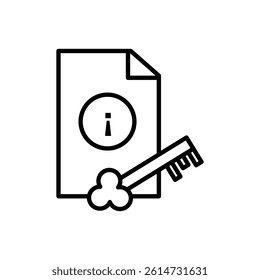 key information icon black and white vector sign