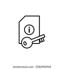 key information icon Flat fill set collection