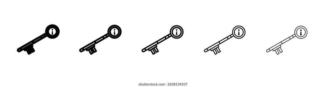 key information icon flat illustration set logo