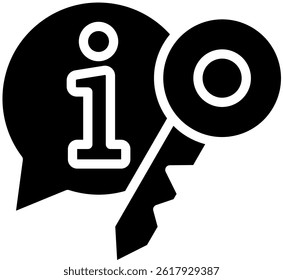 Key Information Icon Glyph Vector Illustration