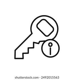 key information icon linear graphics set vector