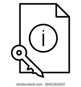 key information icon simple flat icon vector symbol