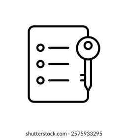 key information icon simple vector symbol