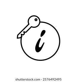 key information icon vector outline logo sign