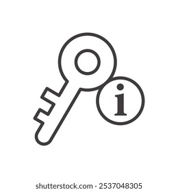 KEY INFORMATION stroke icon in black