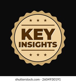 Key insights text business icon badge design vector