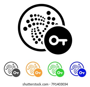 Key Iota icon. Vector illustration style is a flat iconic key iota black symbol with grey, yellow, green, blue color variants. Designed for web and software interfaces.