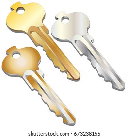 Key isolated illustration set