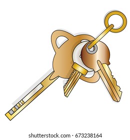 Key isolated illustration set