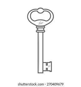 Key isolated on white background silhouettes vector illustration